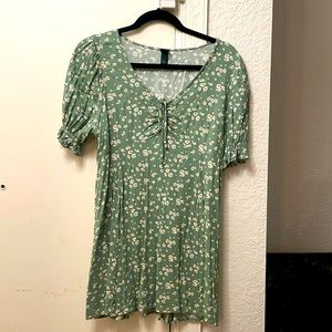 Green floral dress